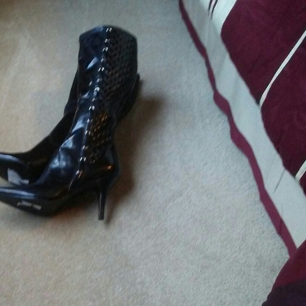 Tall patent boot